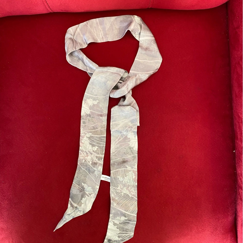 Silk skinny long scarf